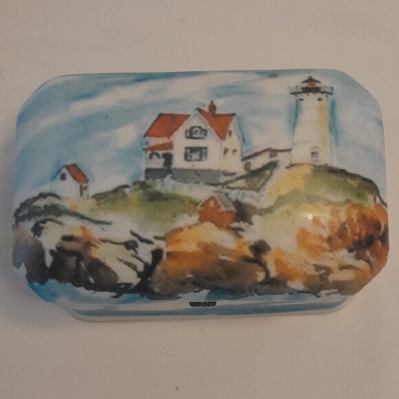 Lighthouse Trinket Box By Nancy Ziesake - Picture 1 of 6